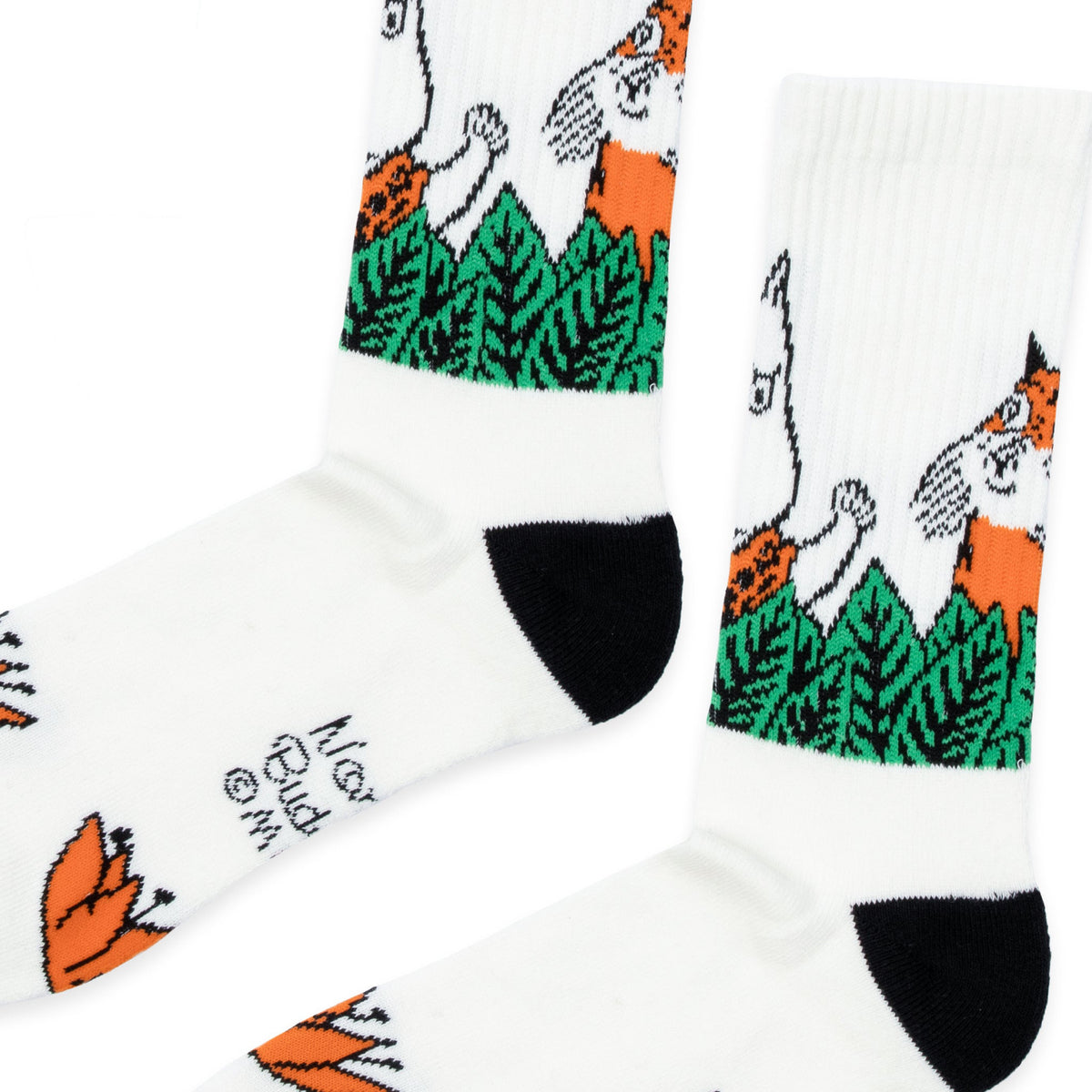 Moomin Socks Moomintroll Retro Jungle White/Black