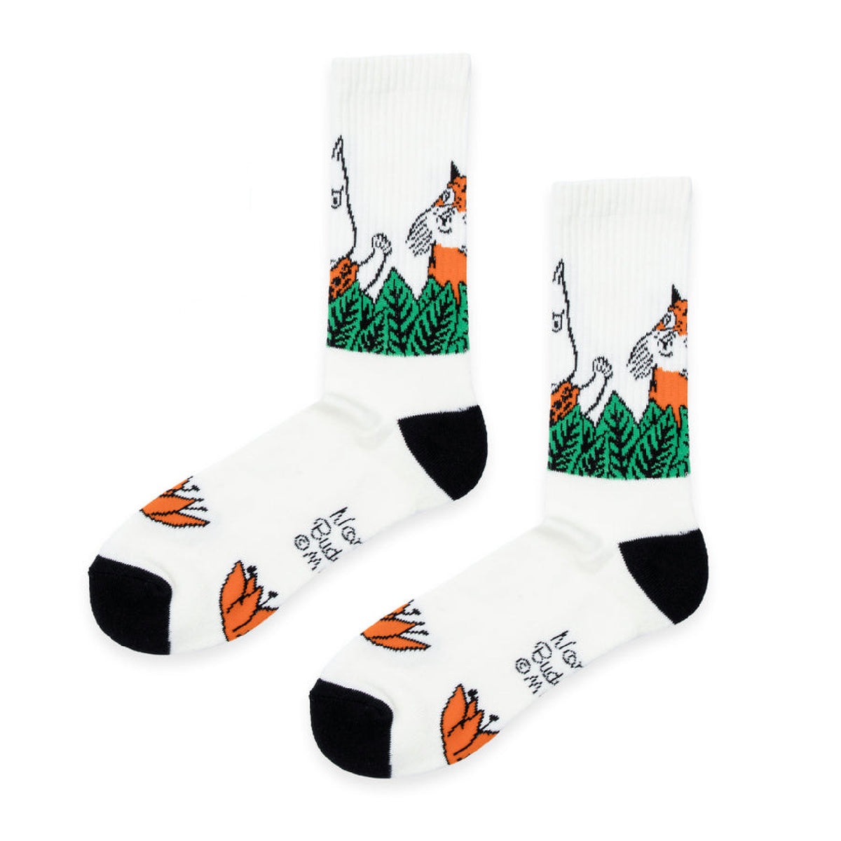 Moomin Socks Moomintroll Retro Jungle White/Black