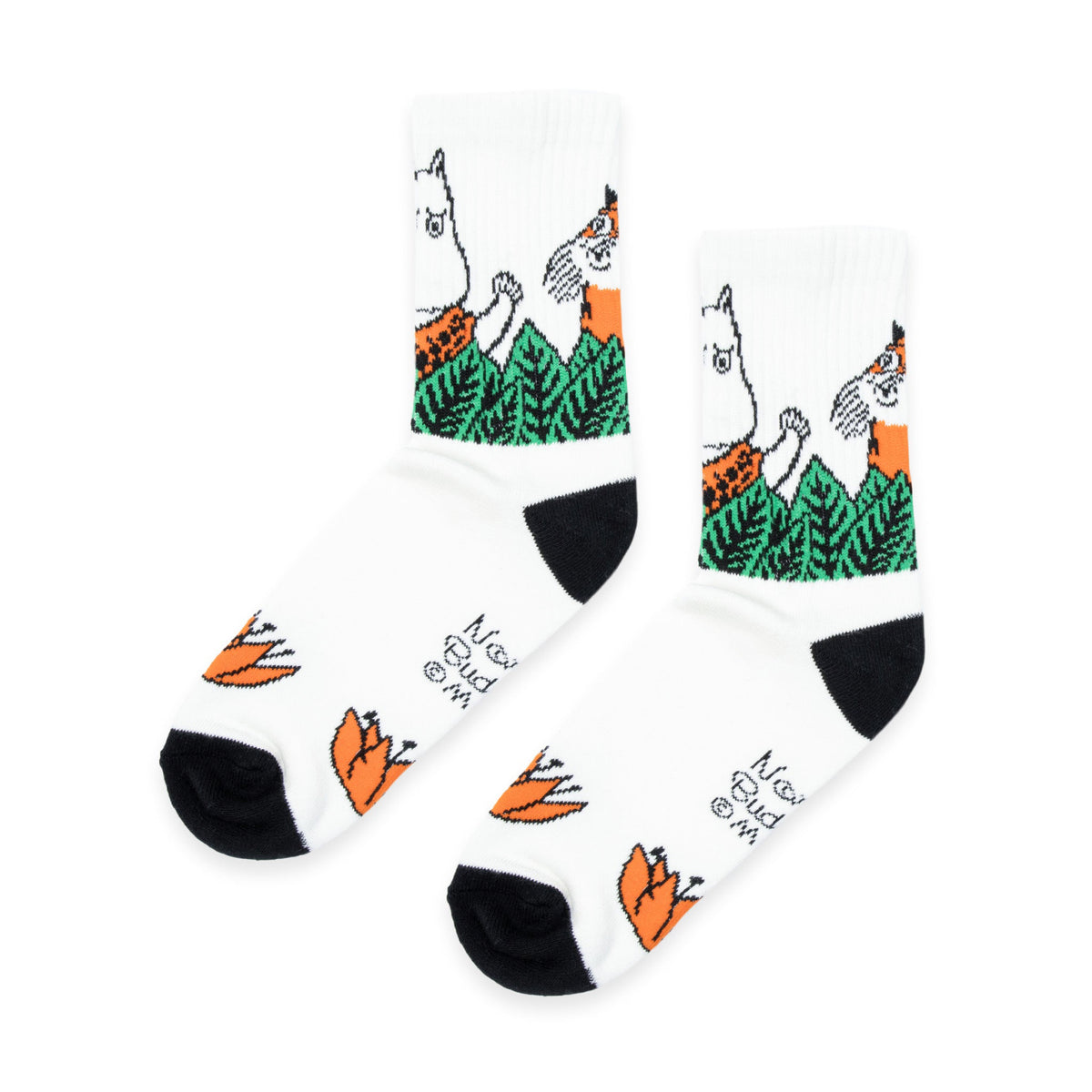 Moomin Socks Retro Moomintroll Jungle White/Black