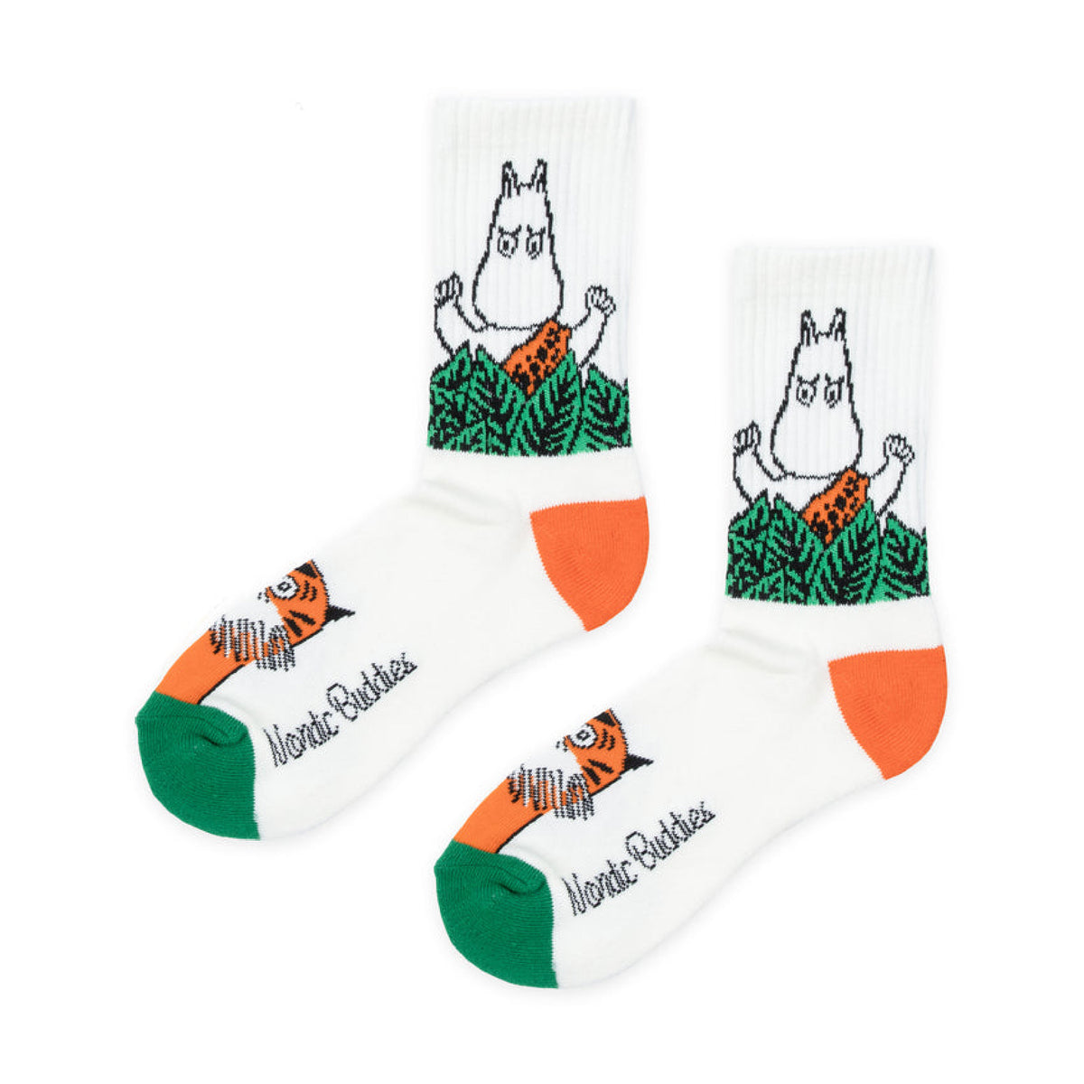 Moomin Socks Retro Moomintroll Jungle White/Green/Orange