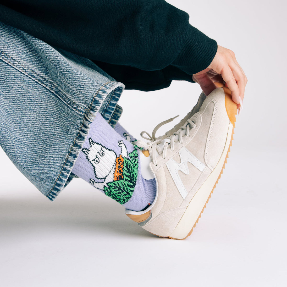 Moomin Socks Retro Moomintroll Jungle Lilac
