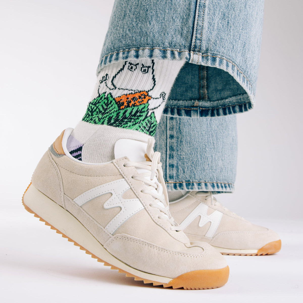 Moomin Socks Retro Moomintroll Jungle White/Lilac