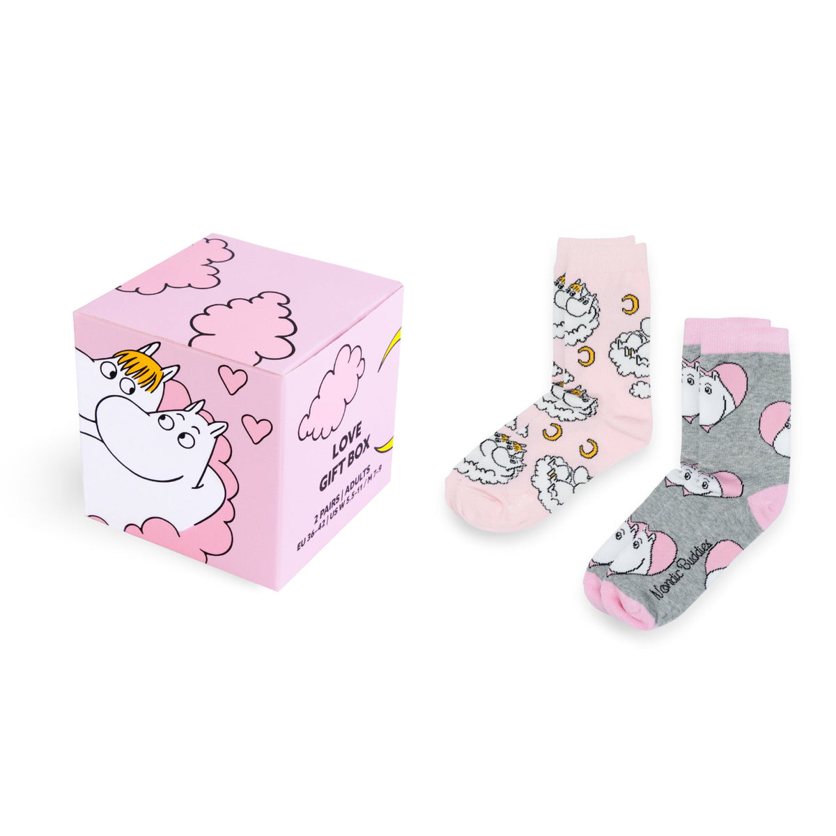 Moomin Love Socks 36-42 Gift Box 2 pcs