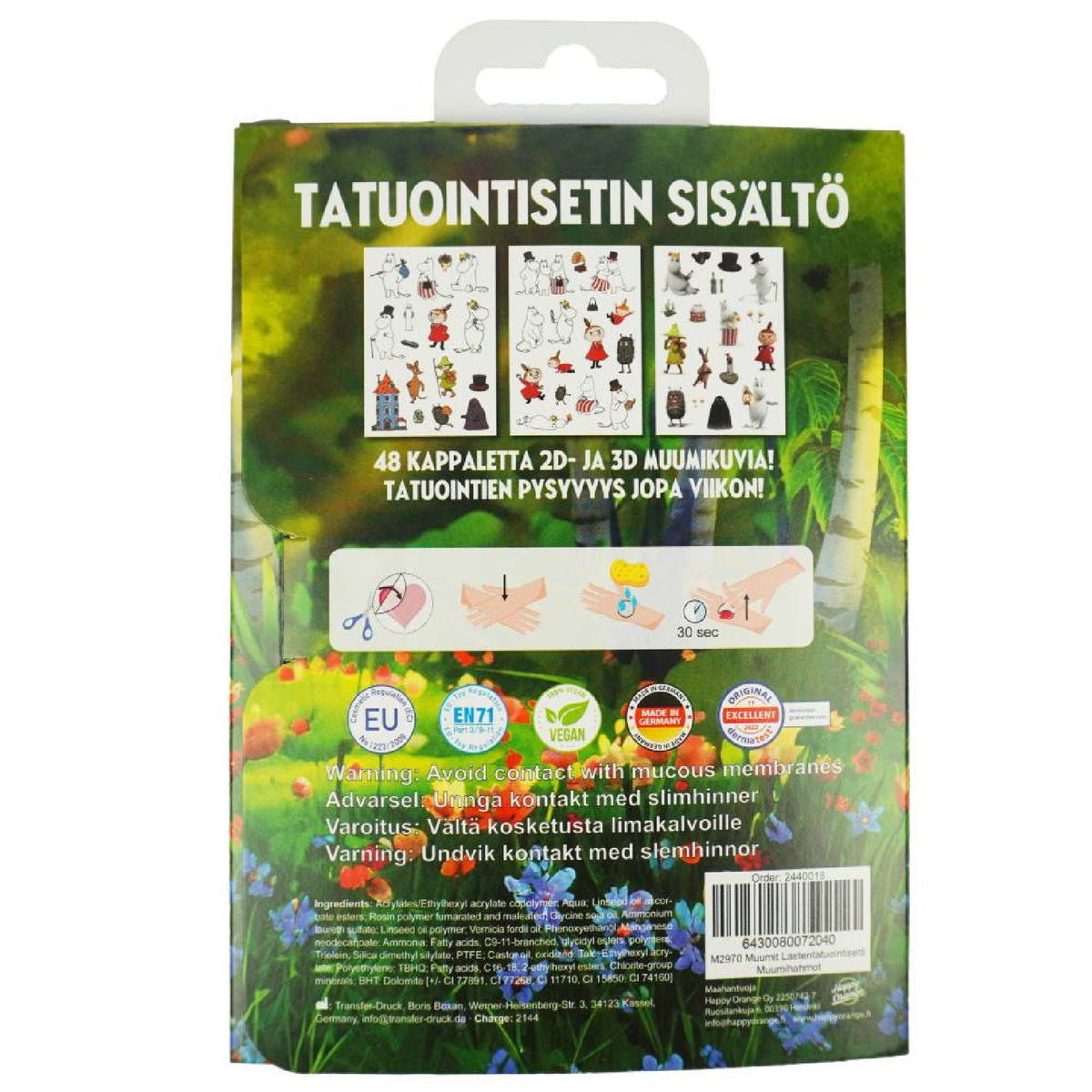 Moomin Tattoo Stickers Set 48 pcs