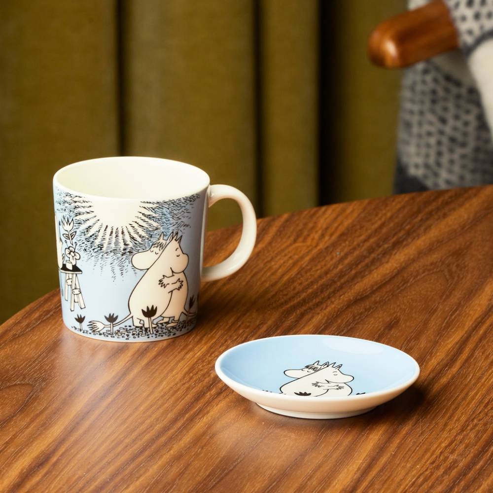 Moomin Blue Love Mug &amp; Mini Plate - Moomin Arabia