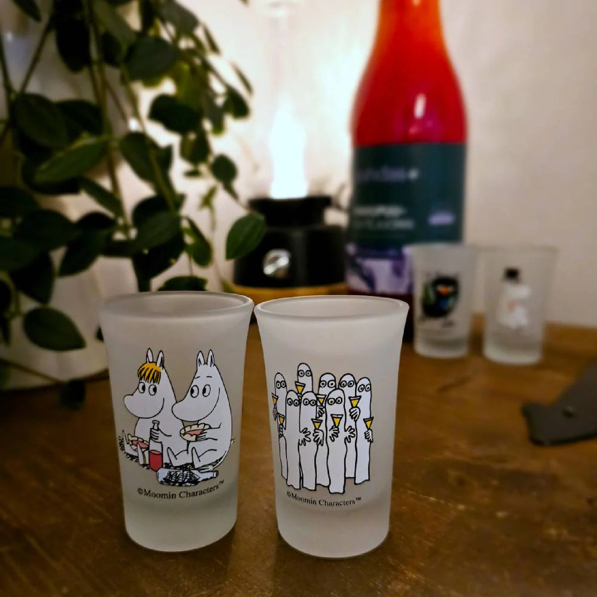 Moomintroll &amp; Snorkmaiden &amp; Hattifatteners Mini Glass 5 cl 2-set