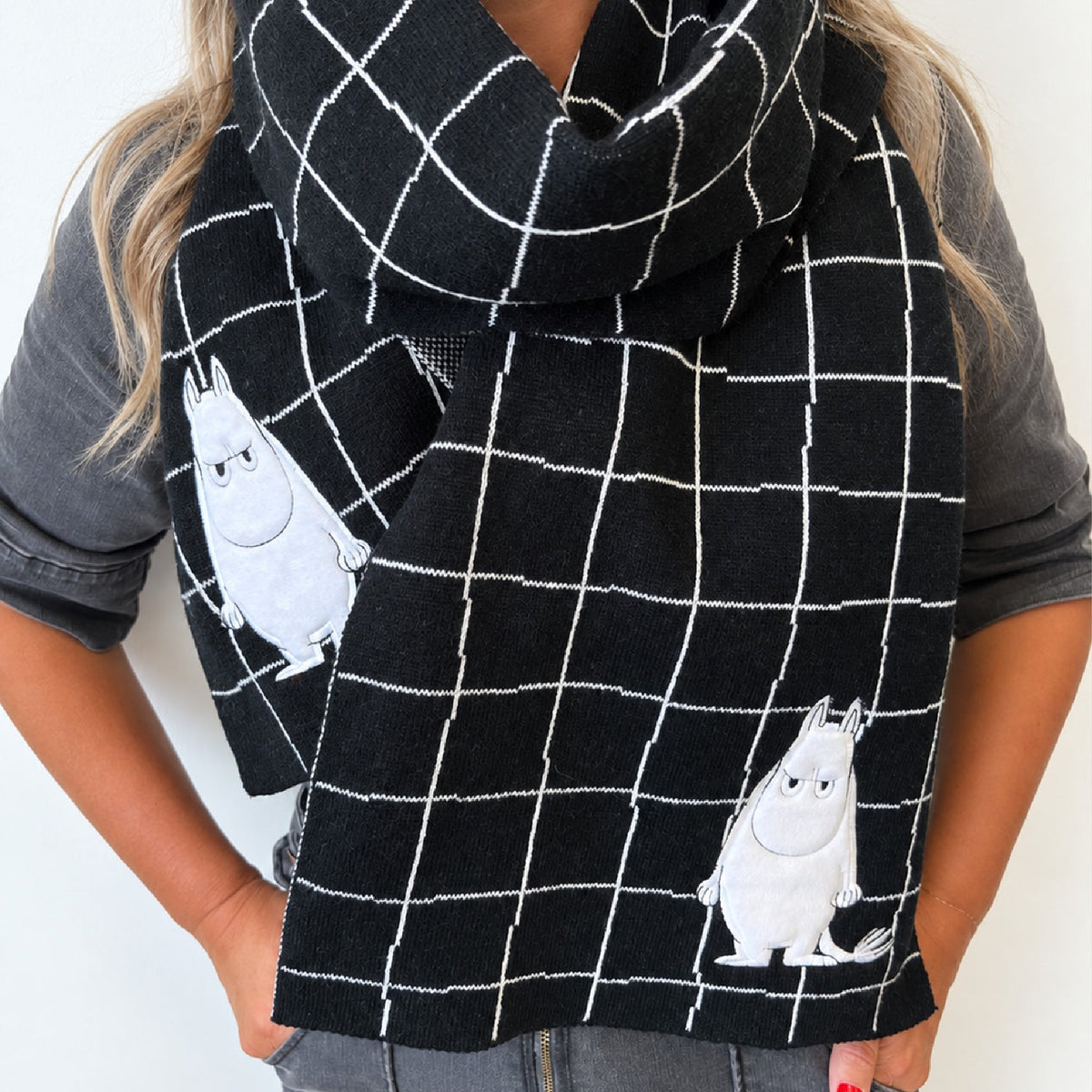 Moomin Embellished Scarf Angry
