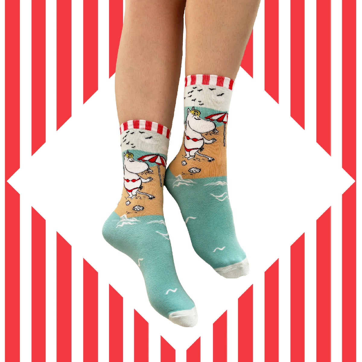 Socks Moomin Beach