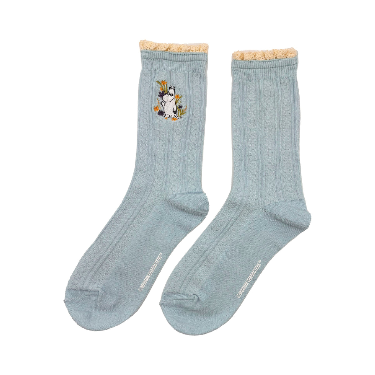 Moomin Lace Socks Moomintroll Light Blue