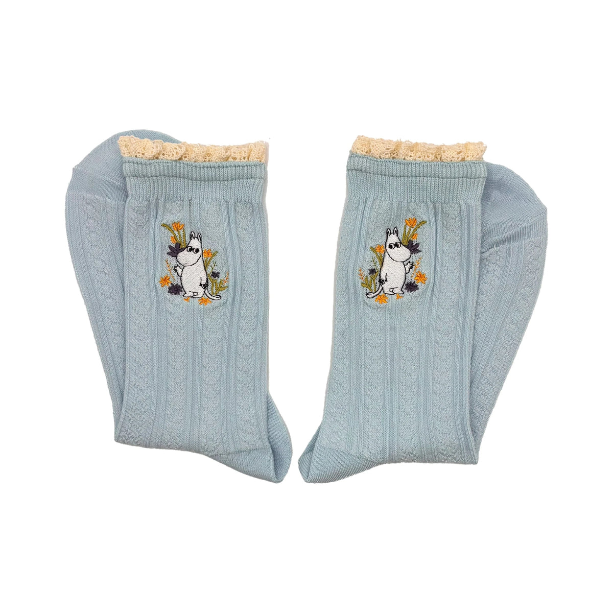 Moomin Lace Socks Moomintroll Light Blue