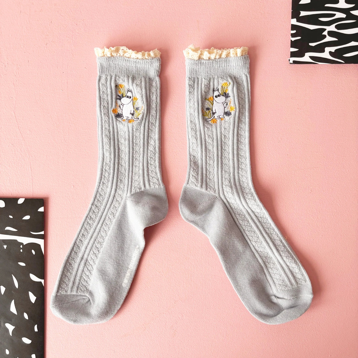 Moomin Lace Socks Moomintroll Light Blue