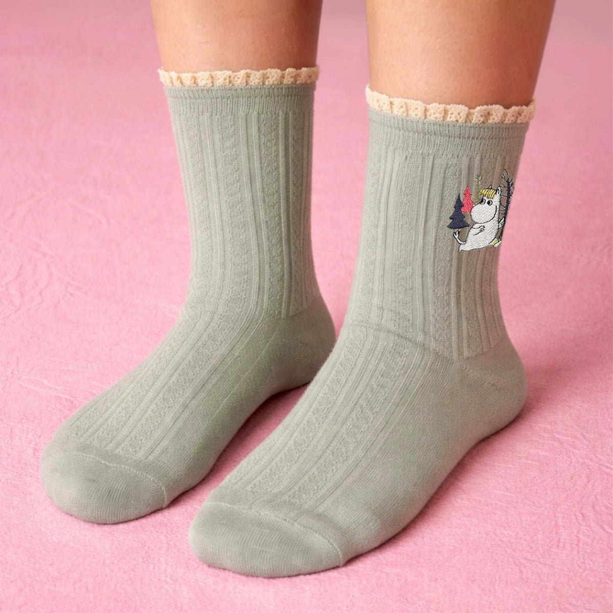 Moomin Lace Socks Snorkmaiden  Green