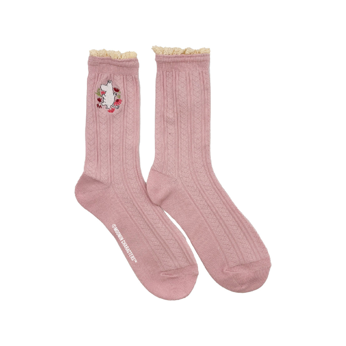 Moomin Lace Socks Moomintroll Pink