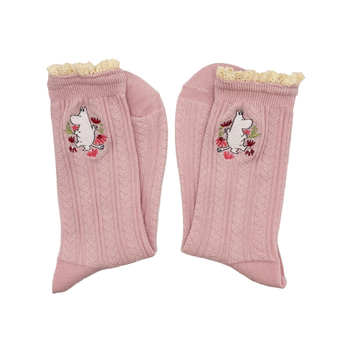 Moomin Lace Socks Moomintroll Pink