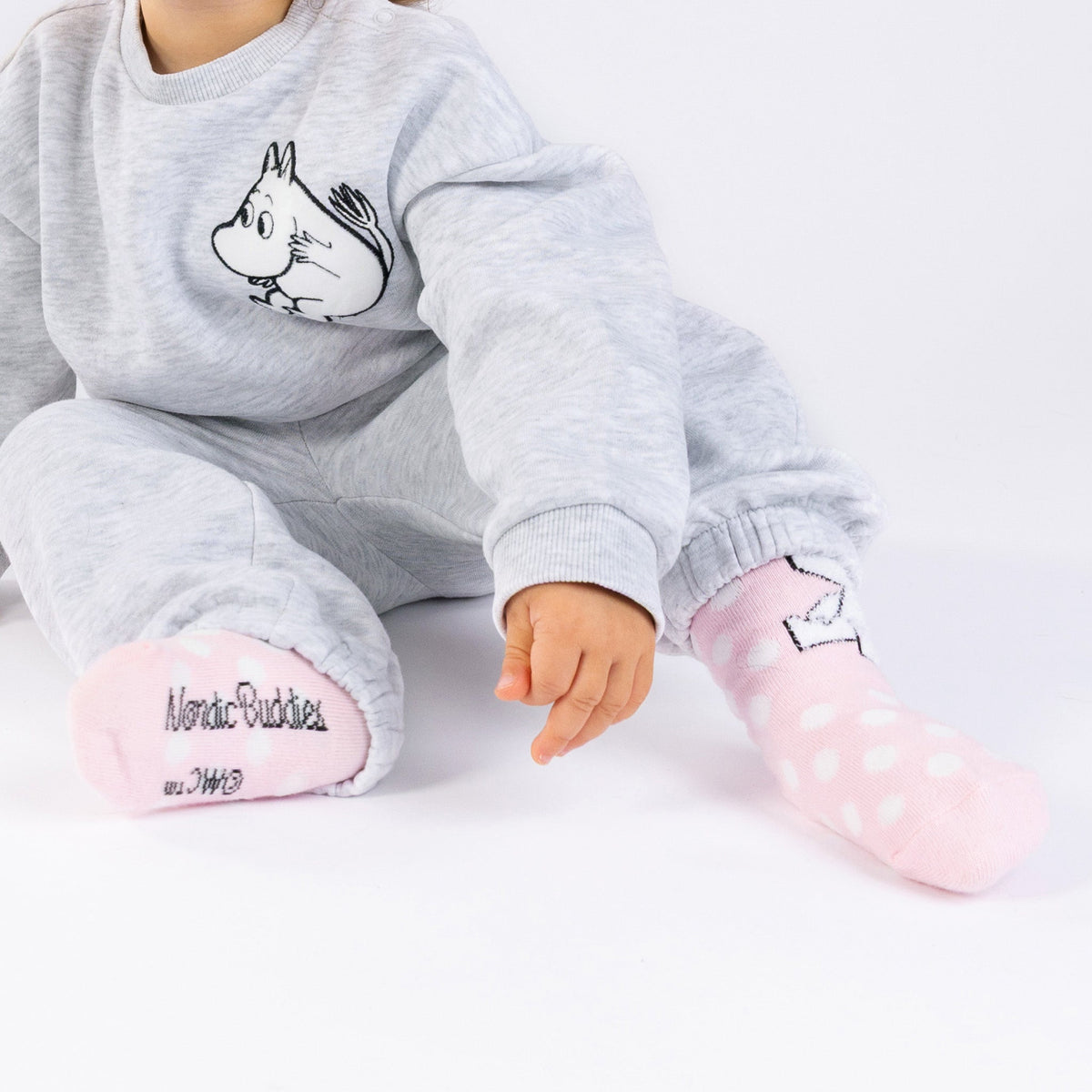 Moomintroll Fluffy Baby Socks Pink