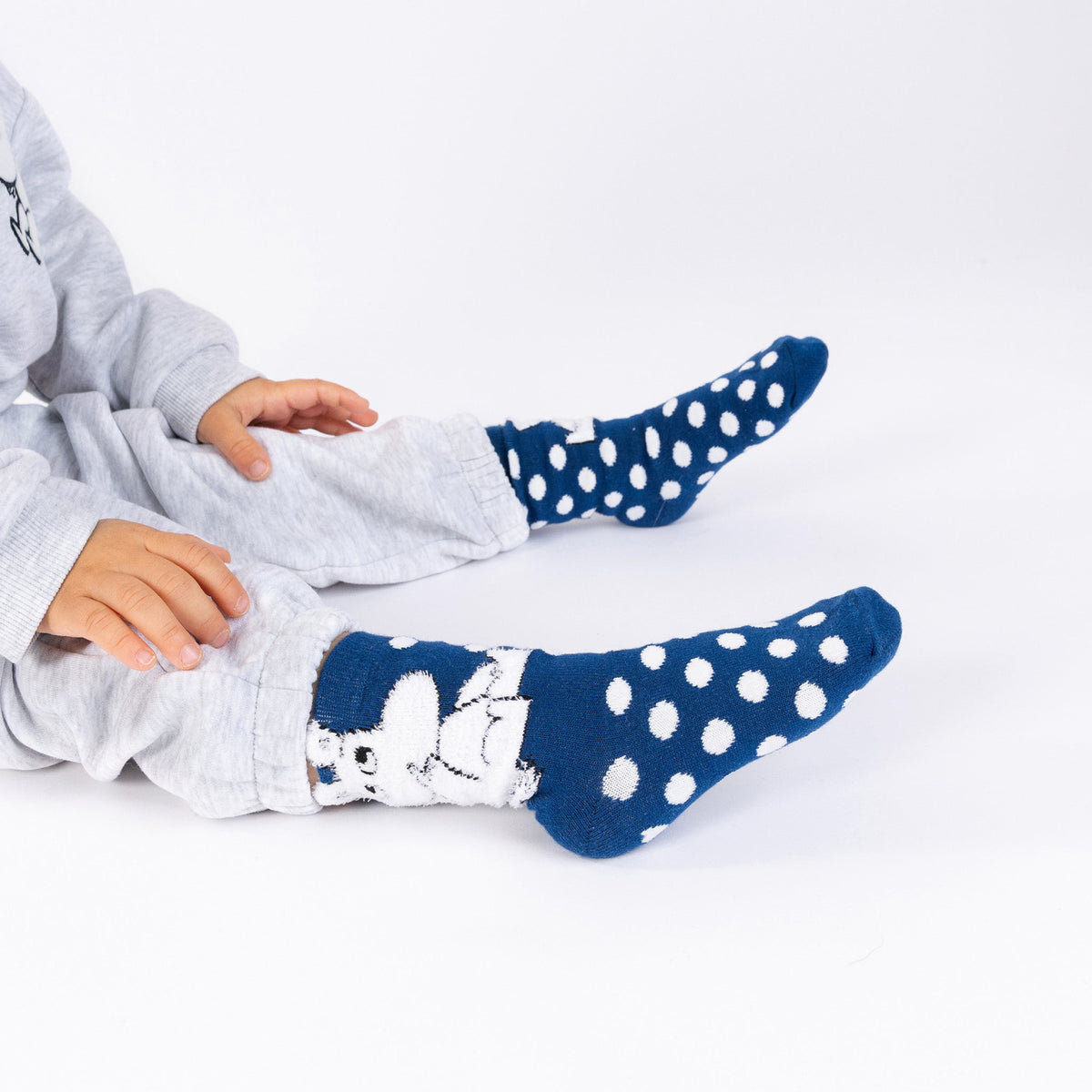 Moomintroll Fluffy Baby Socks Dark Blue