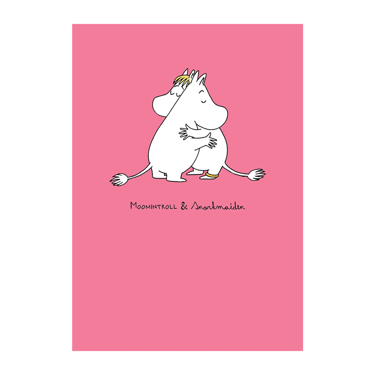 Greeting Card Moomintroll and Snorkmaiden pink