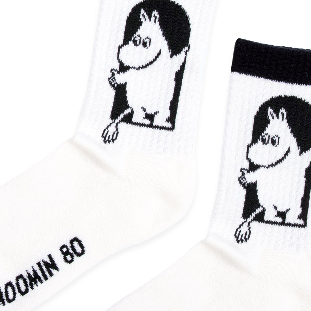 MOOMIN 80 White/Black Retro Socks