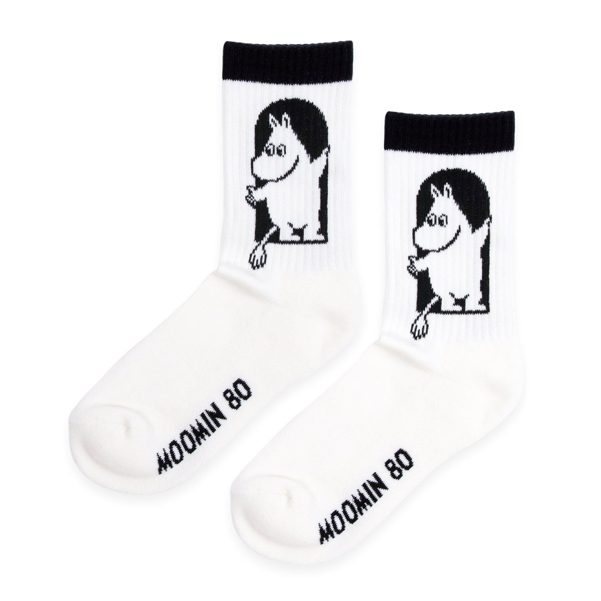 MOOMIN 80 White/Black Retro Socks