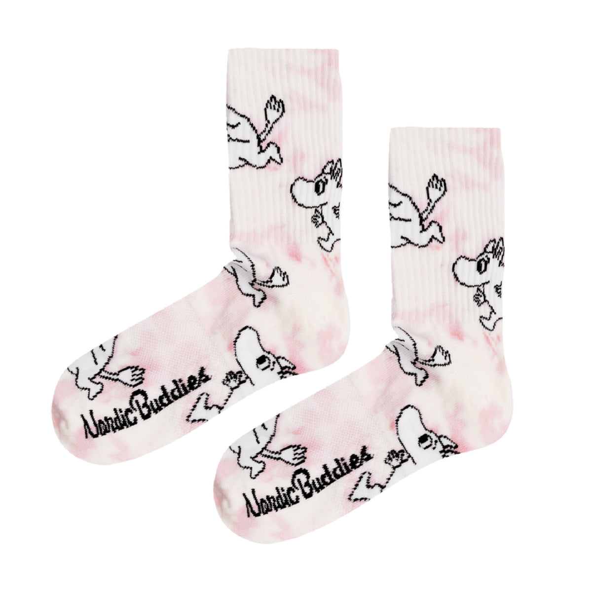 Moomin Retro Tie Dye Socks Moomintroll 36-42 Pink