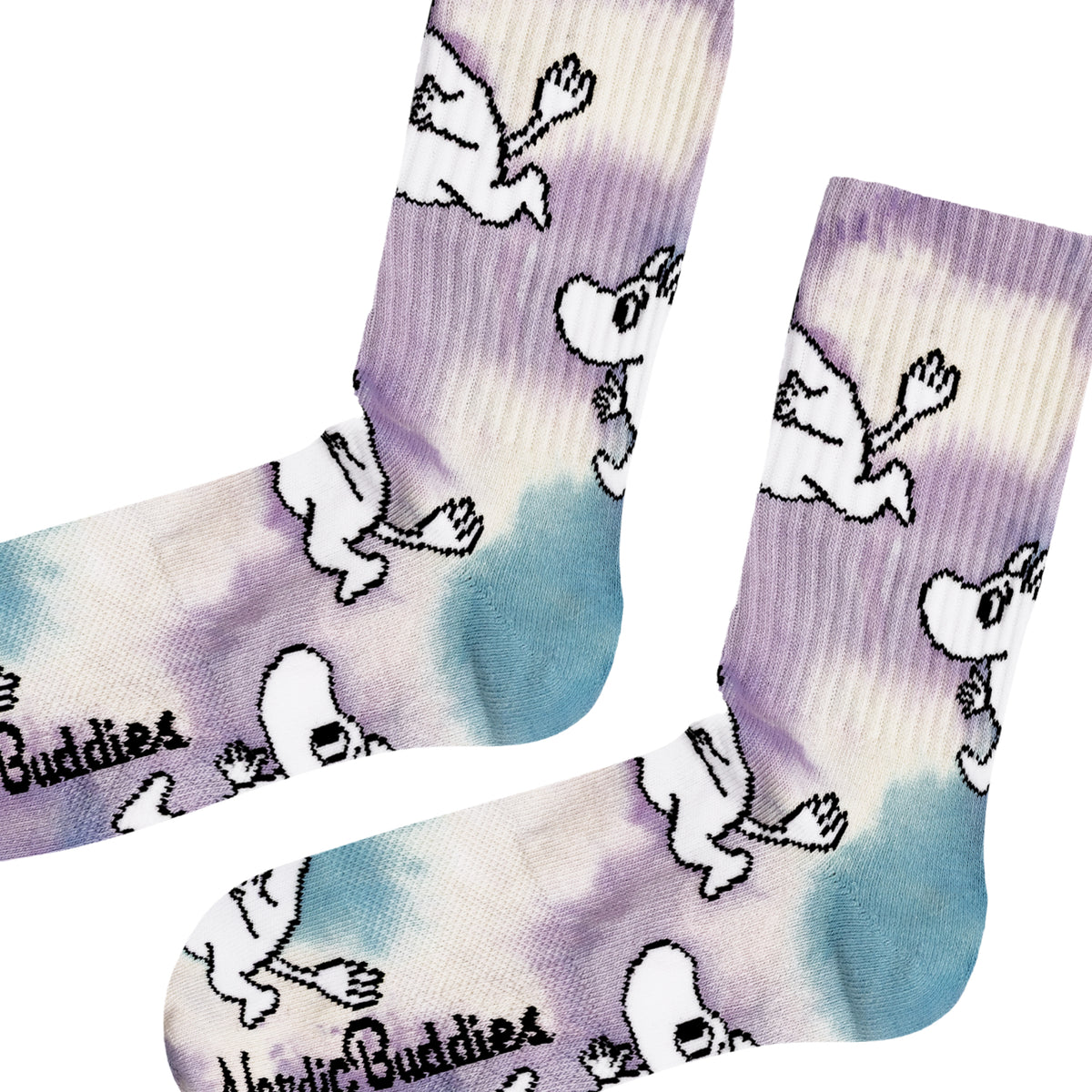 Moomin Retro Tie Dye Socks Moomintroll 36-42 Lilac