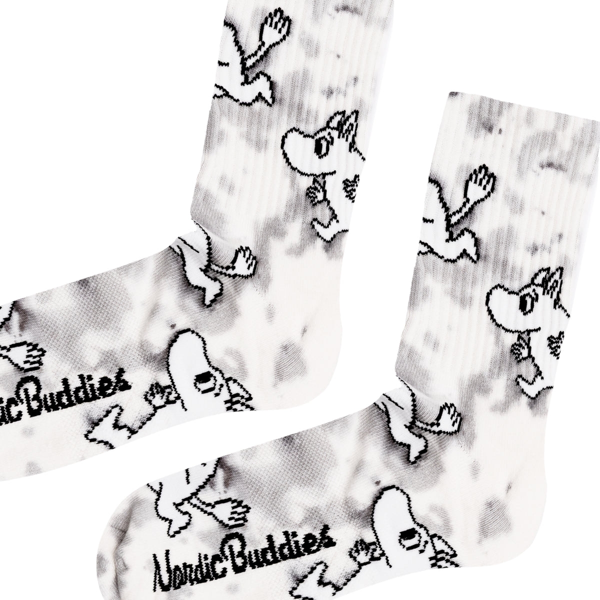 Moomin Retro Tie Dye Socks Moomintroll 36-42 Grey