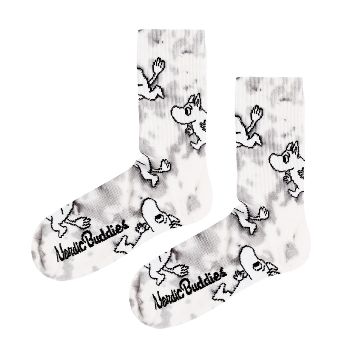 Moomin Retro Tie Dye Socks Moomintroll 36-42 Grey