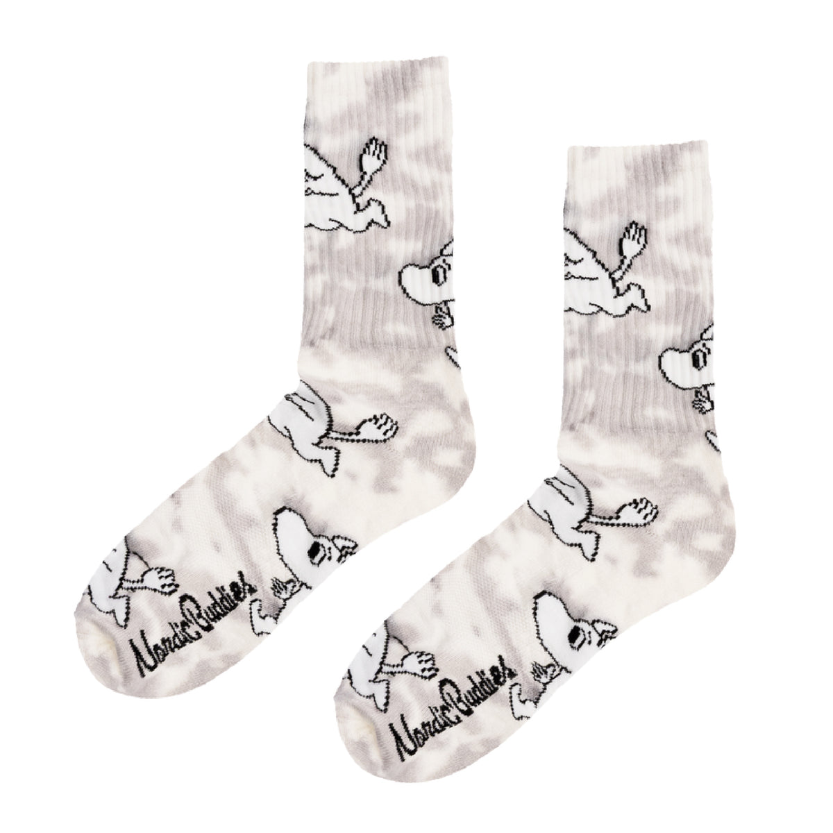 Moomin Retro Socks Moomintroll Tie Dye 40-45 Grey