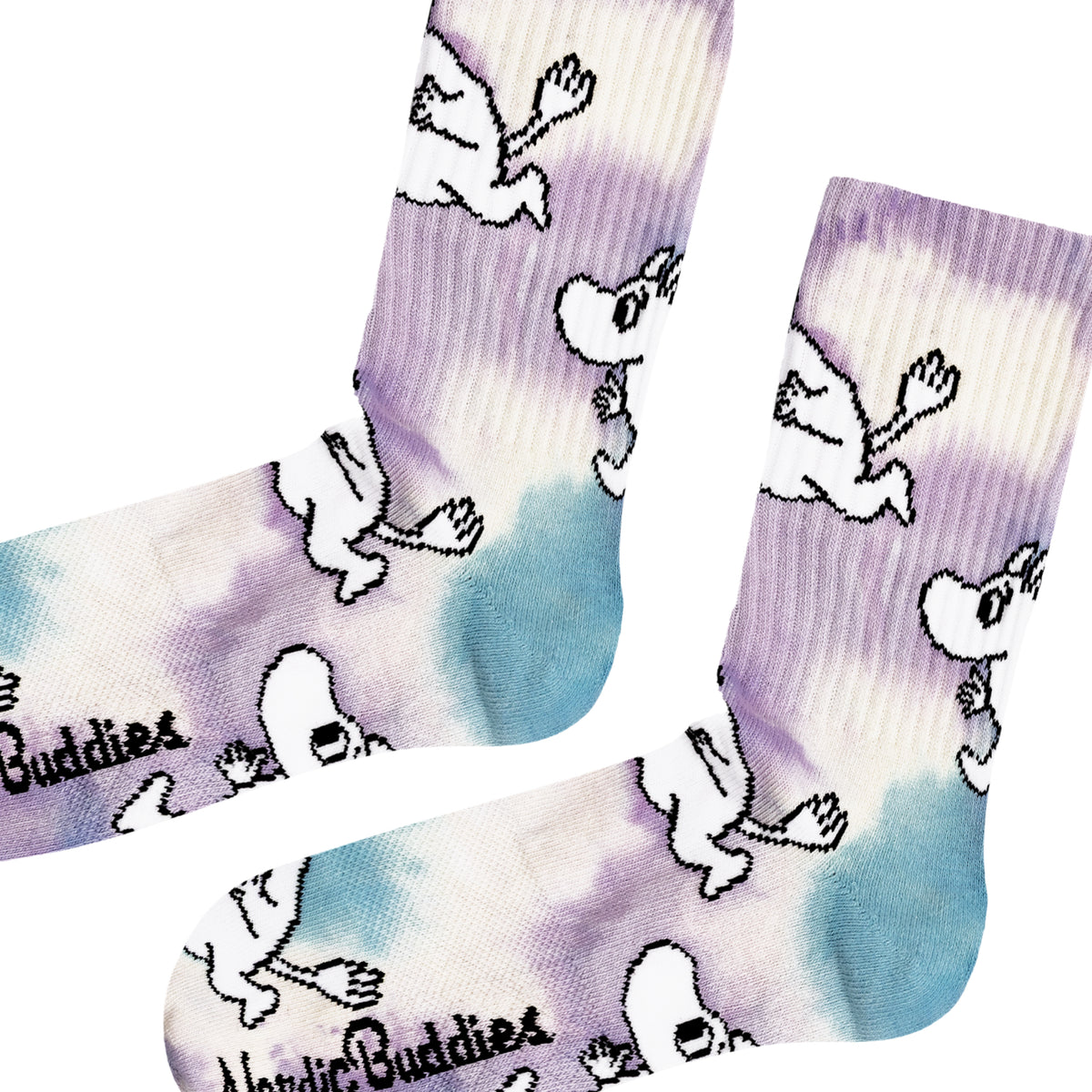 Moomin Retro Socks Moomintroll Tie Dye 40-45 Lilac/Blue