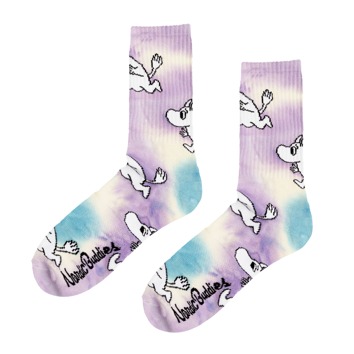 Moomin Retro Socks Moomintroll Tie Dye 40-45 Lilac/Blue