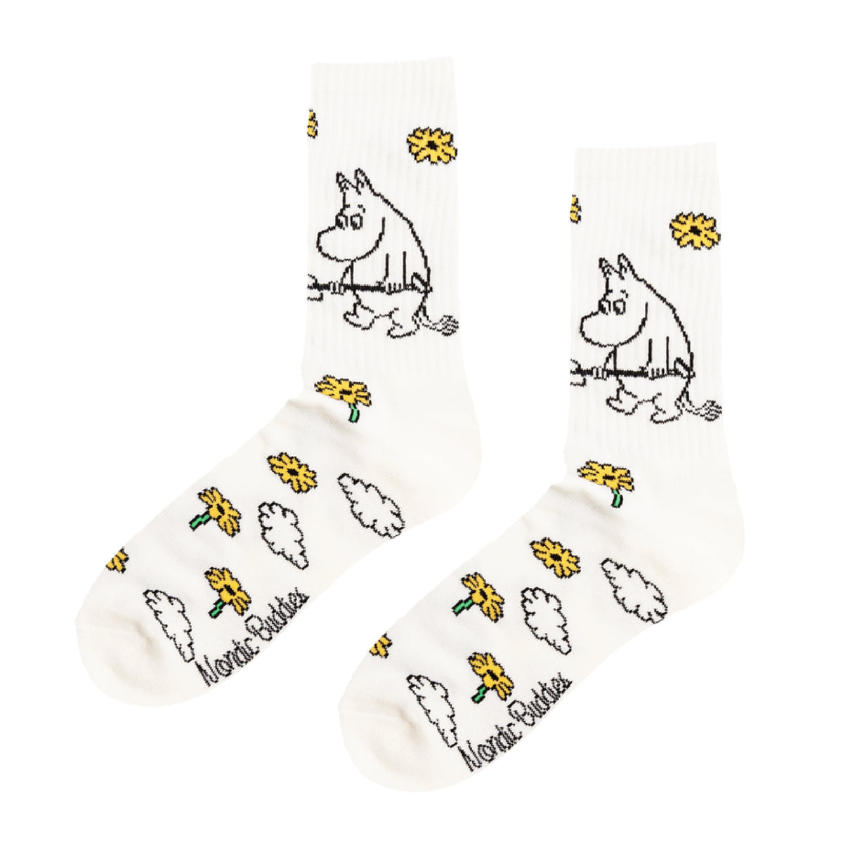 Moomin Retro Socks Moomintroll Digging White