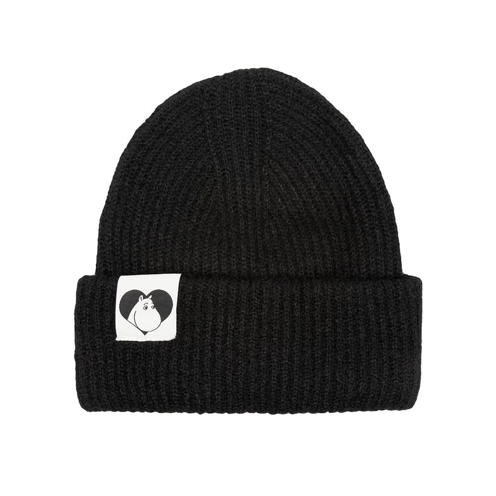 Moomintroll Love Fluffy Chunky Beanie Black