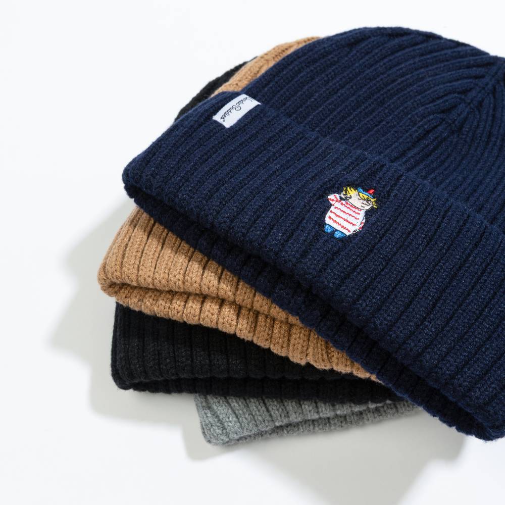 Moomintroll Embroidery Beanie Grey
