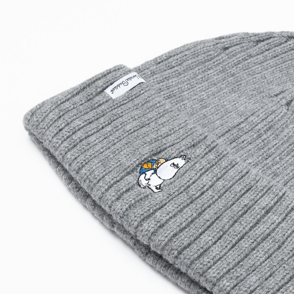 Moomintroll Embroidery Beanie Grey