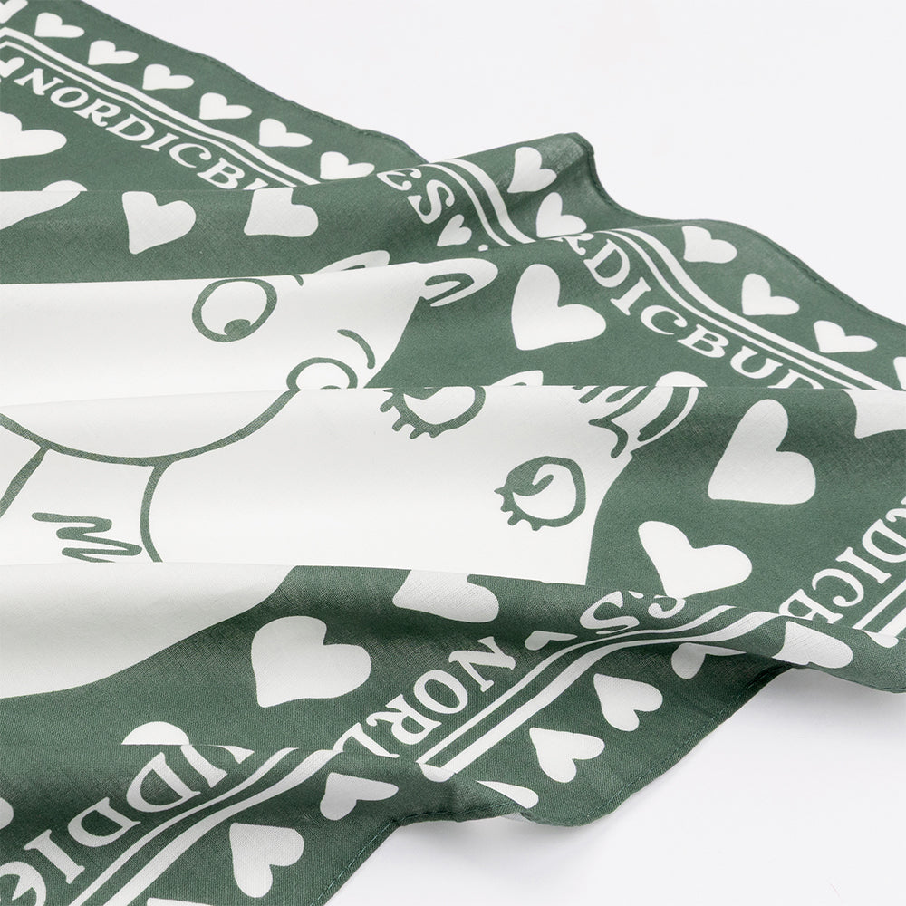 Moomintroll & Snorkmaiden Scarf Green