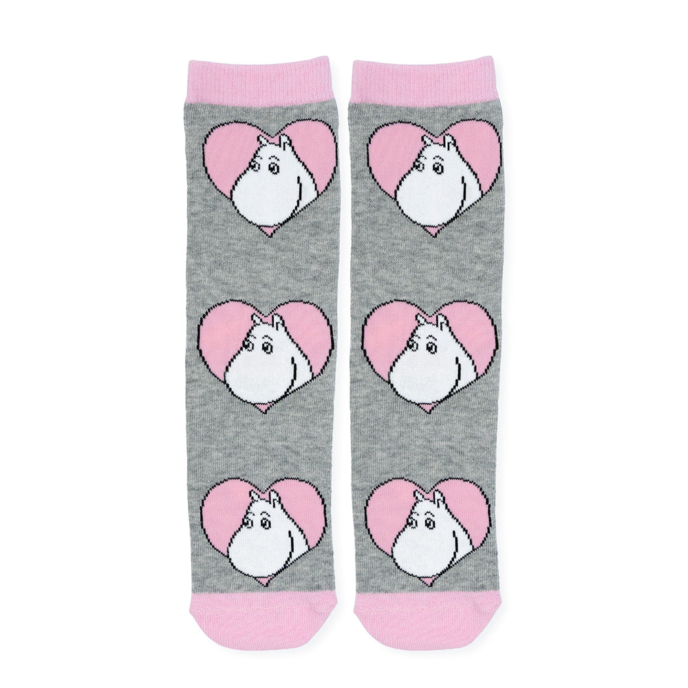 Moomintroll Heart 36-42 Socks Grey