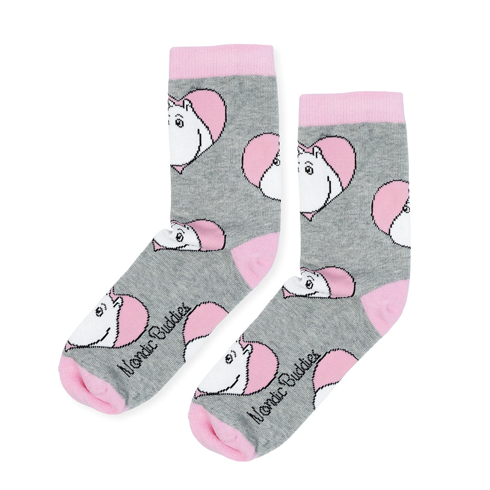 Moomintroll Heart 36-42 Socks Grey