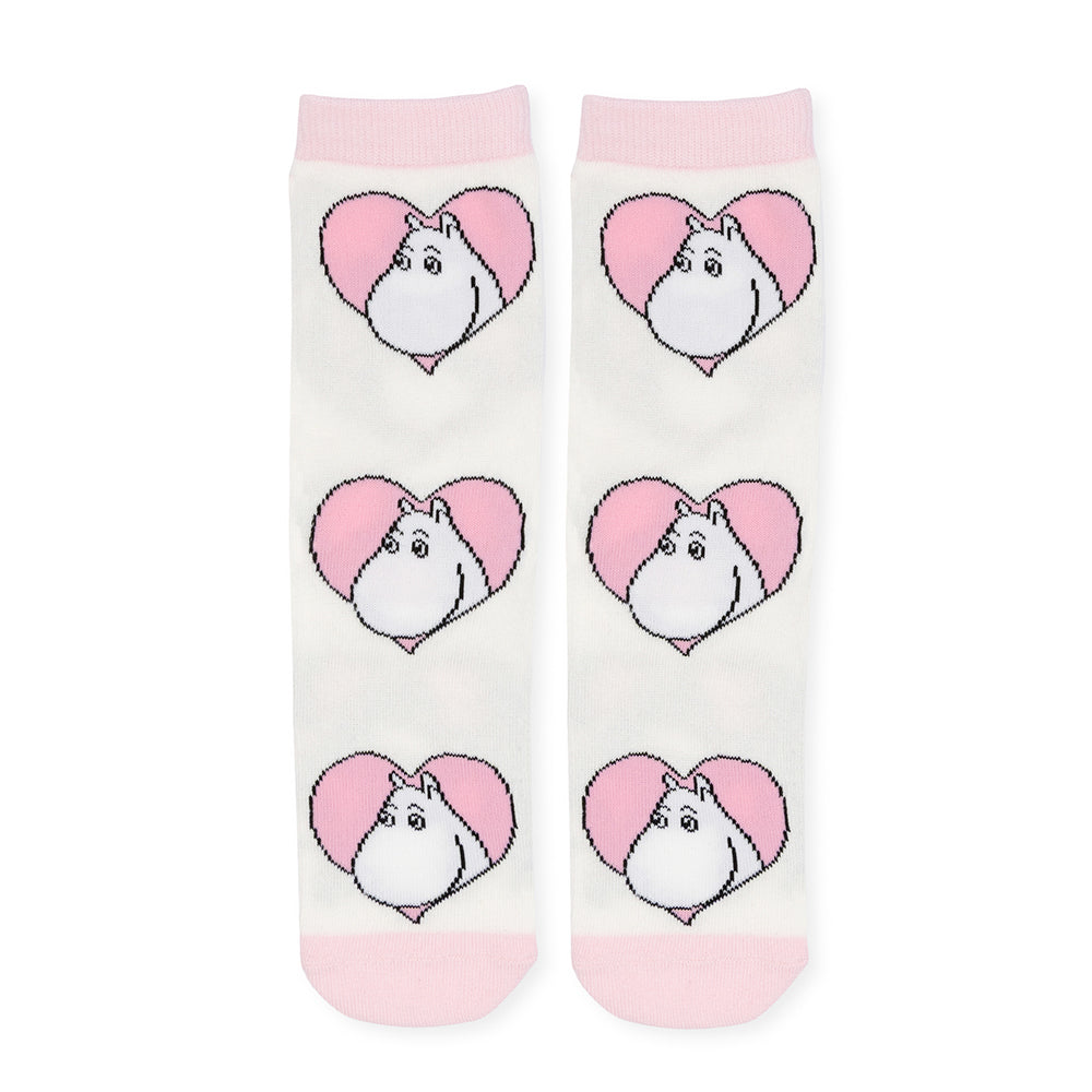 Moomintroll Heart 36-42 Socks White