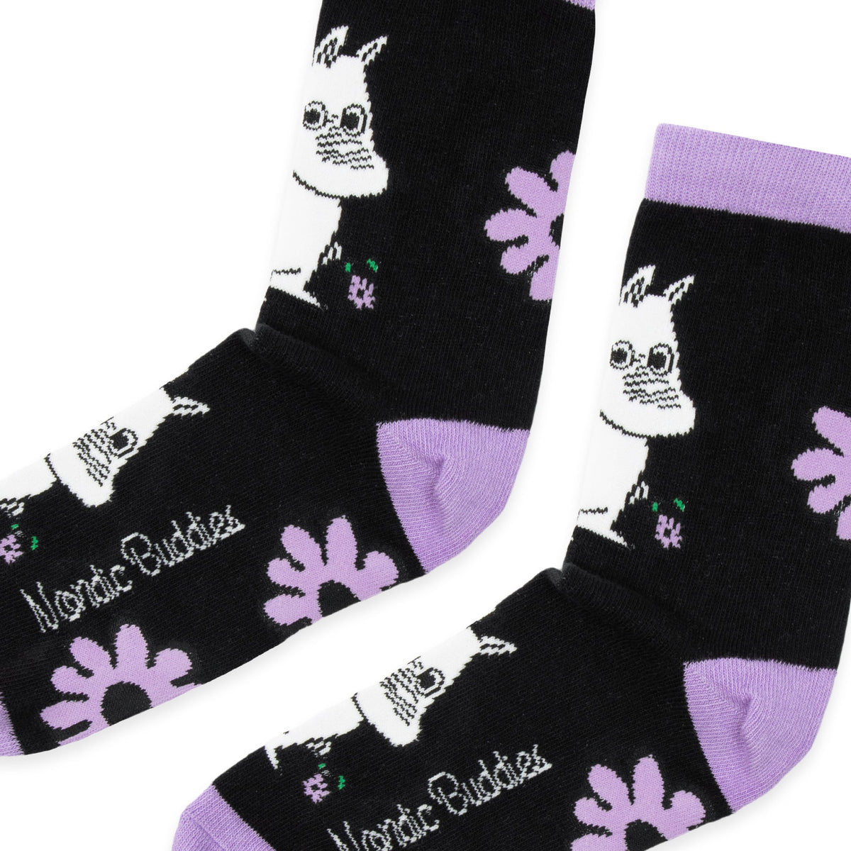 Moomin socks Moomintroll Flower Black/Purple