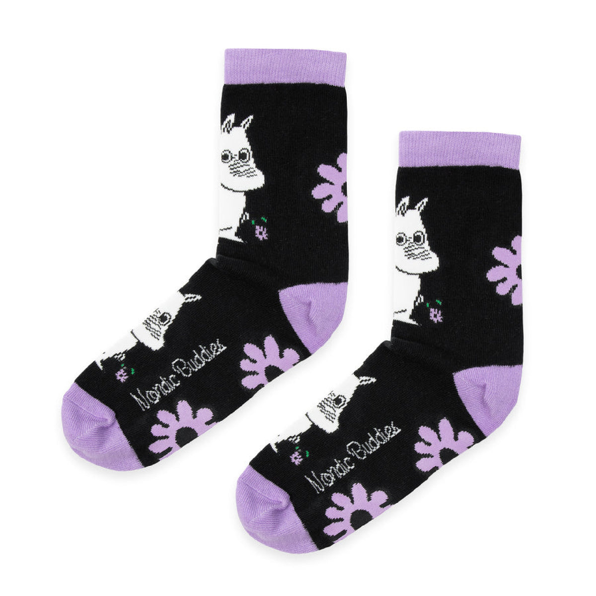 Moomin socks Moomintroll Flower Black/Purple