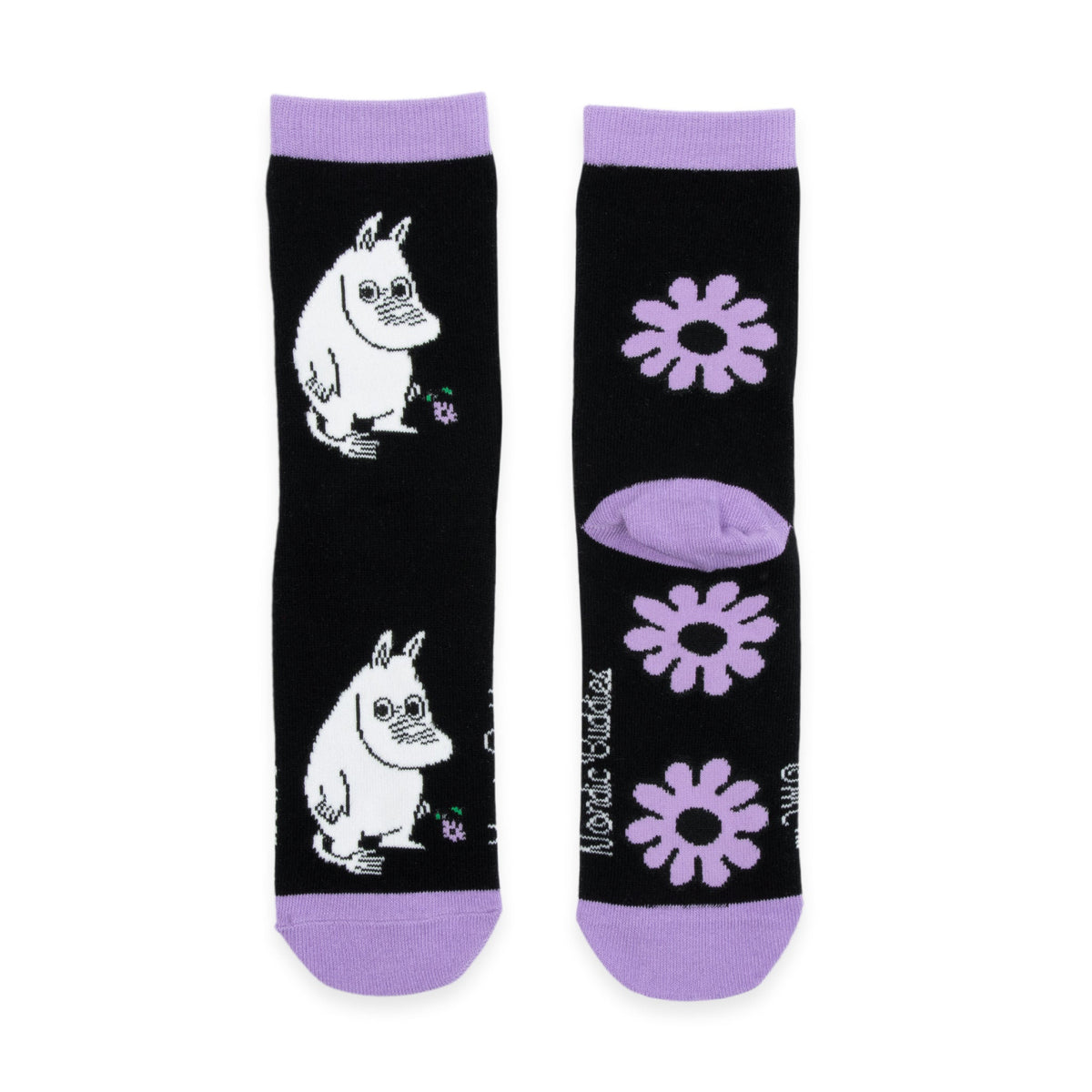 Moomin socks Moomintroll Flower Black/Purple