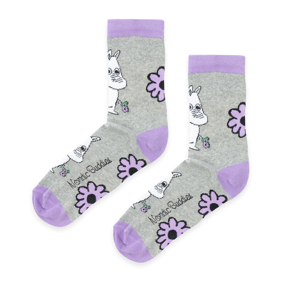 Moomin socks Moomintroll Flower Grey/Lilac