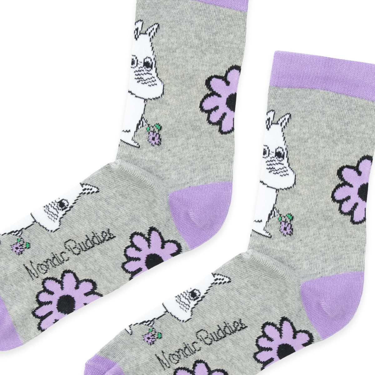 Moomin socks Moomintroll Flower Grey/Lilac