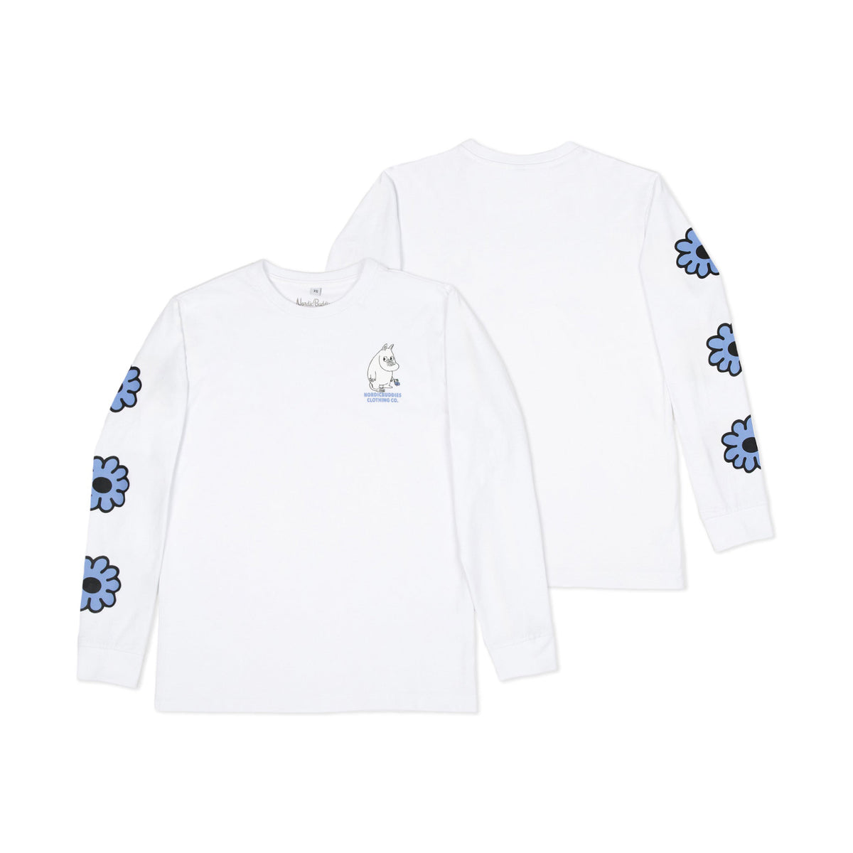 Moomintroll&#39;s Flower Long Sleeve Shirt With Cuffrib Unisex