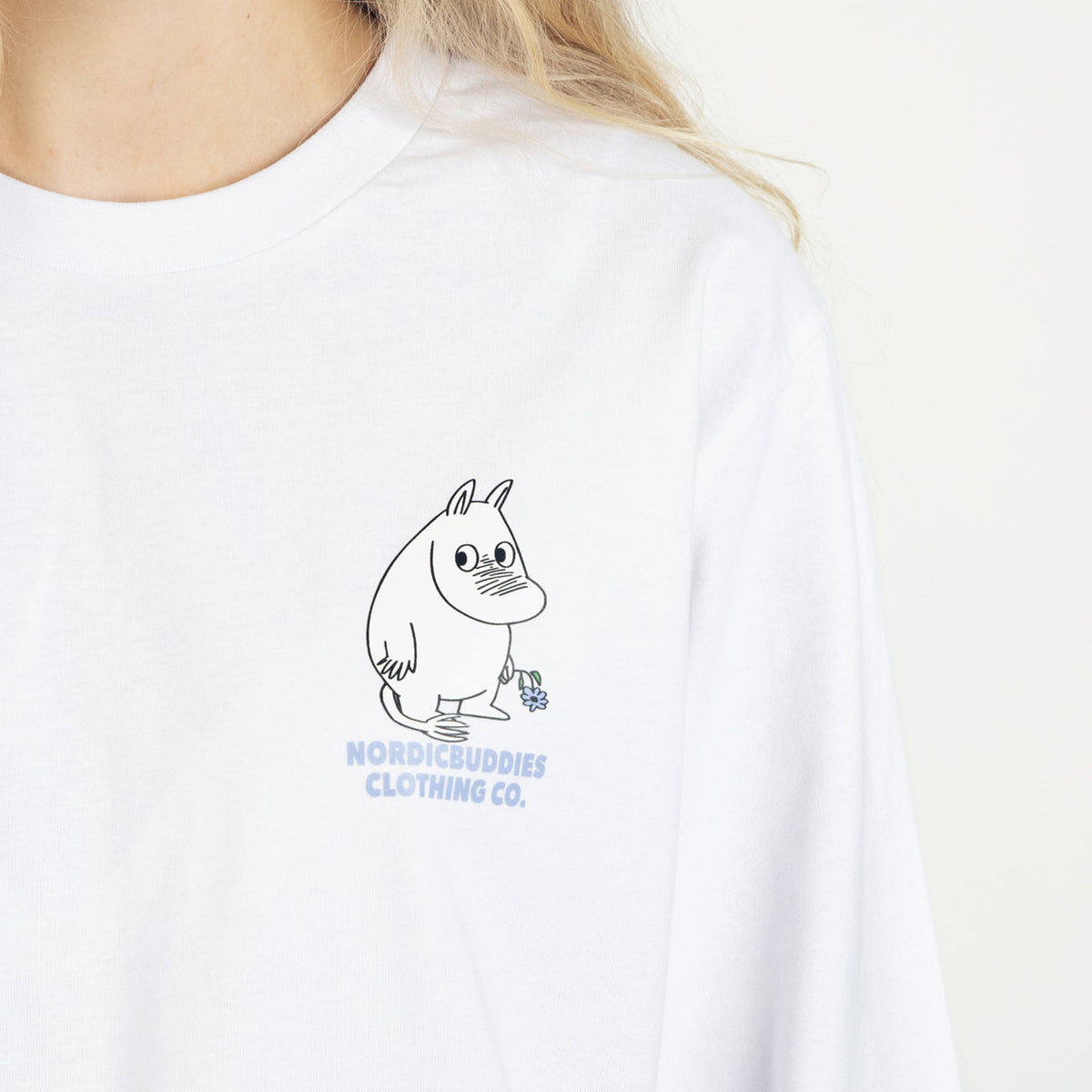 Moomintroll&#39;s Flower Long Sleeve Shirt With Cuffrib Unisex