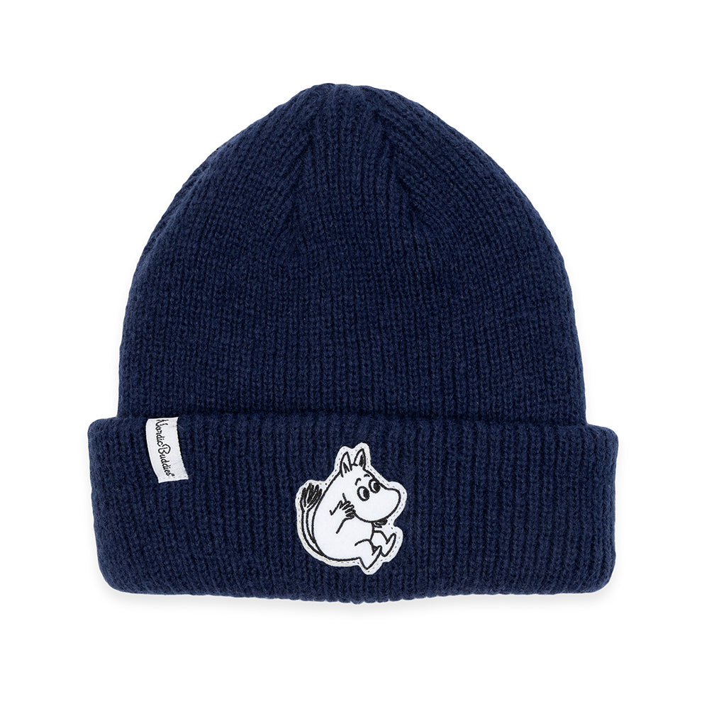 Moomintroll Felt Patch Kids  Beanie Dark Blue