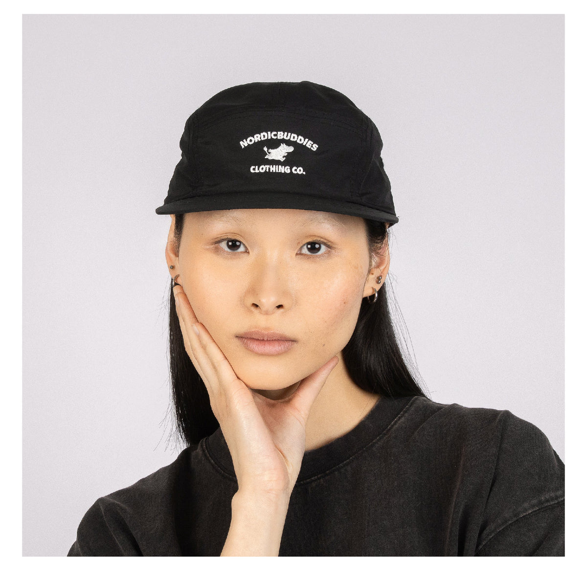 Cap Adult Moomintroll Black Nylon