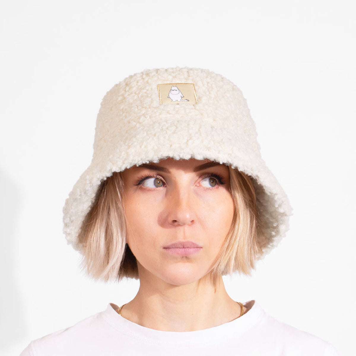 Moomin Fluffy Bucket Hat Moomintroll Angry Off-White
