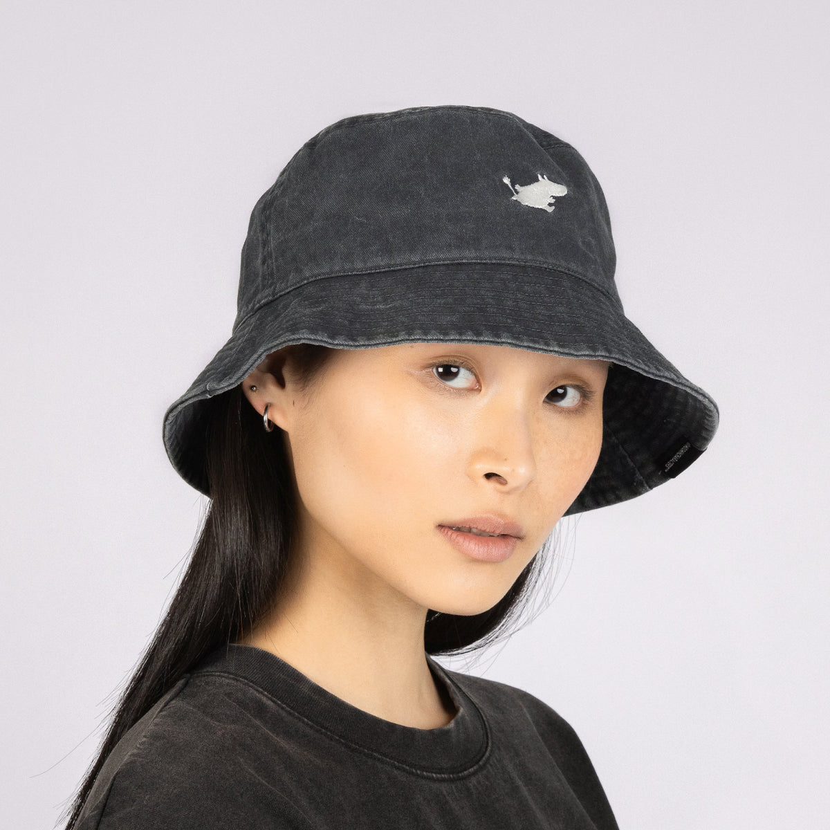 Bucket Hat Adult Moomintroll Washed Denim Black