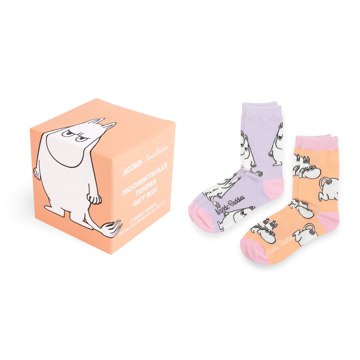 Moomintroll Temper Socks 36-42 Gift Box 2 pcs